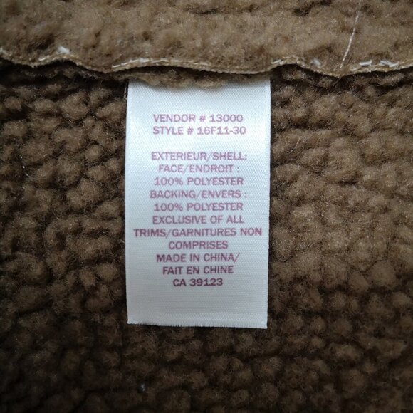 Northern Reflections Ladies Size Large Faux Suede Sherpa Lined Vest - Picture 5 of 7
